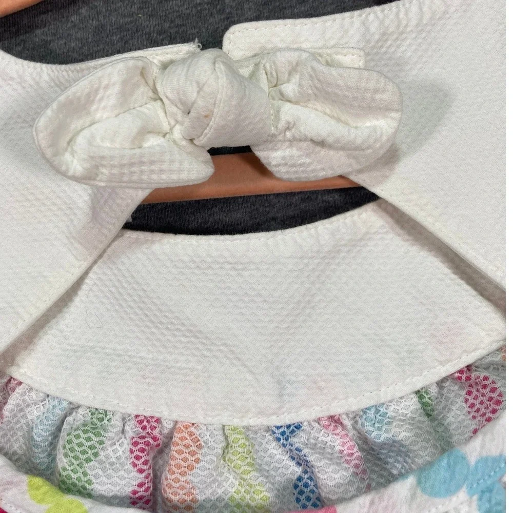 Gymboree Girls 3T Rainbow Polka Dot Stripe Dress Set Bloomers Sandals Hair Clips